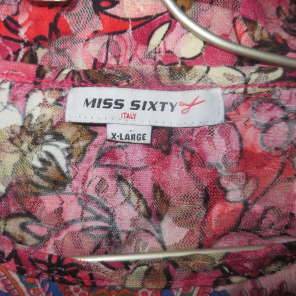 ❤️RARE MISS SIXTY OF ITALY Top Sequins Flowers Beads Sz XL 35 Bust - Picture 4 of 9